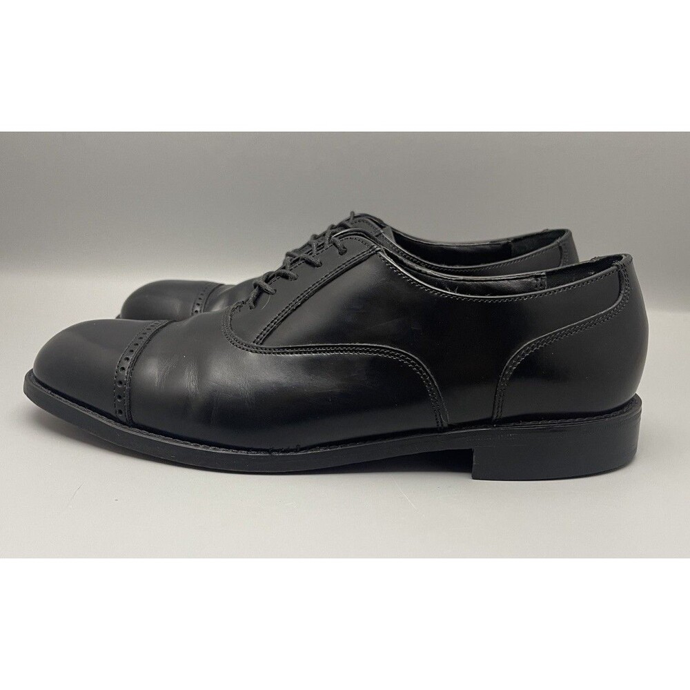 Florsheim Lexington Oxford Mens 9.5D Black Leather Cap Toe Dress Shoe Classic - Picture 4 of 10